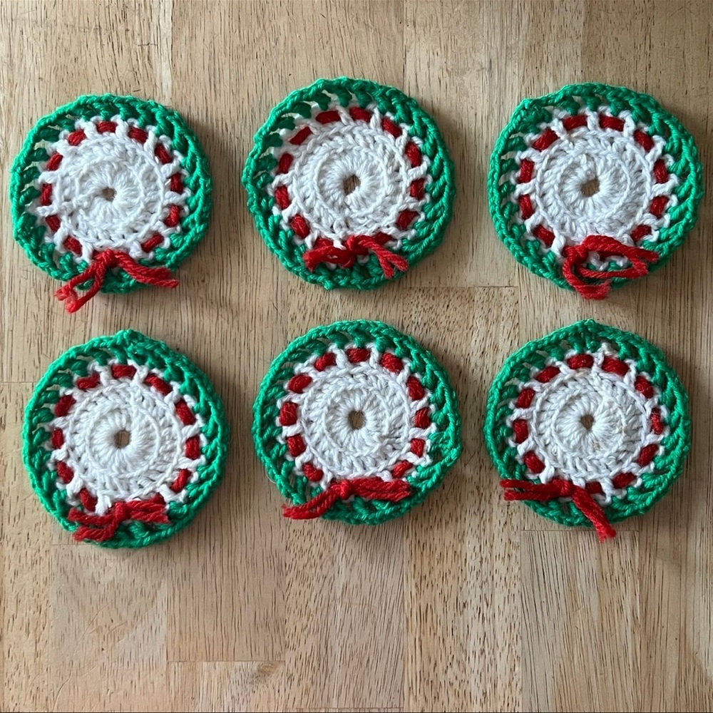 Handmade Crocheted Christmas Coasters
